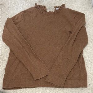 J. Crew Camel Ruffle Sweater